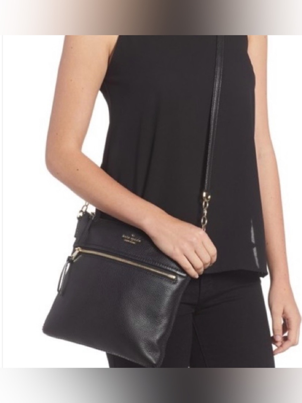 Kate Spade Black Leather Crossbody Bag No Callouts